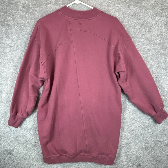Lululemon Broken Beats Oversized Mock Neck Sweatshirt Dress Rose Pink Size M - Picture 3 of 9